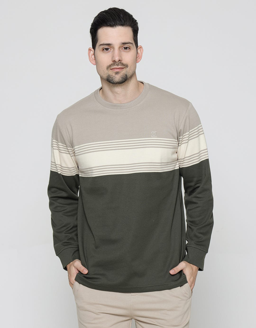 Cole Stripes Interlock Sweater for Men