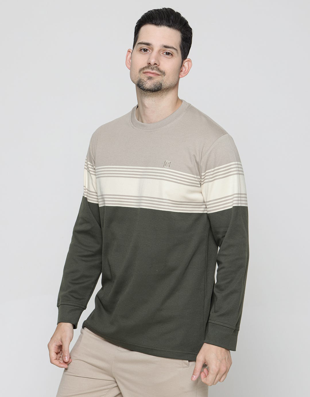 Cole Stripes Interlock Sweater for Men