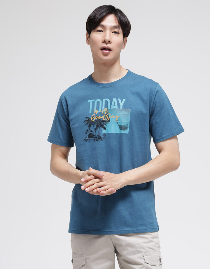 T Zone Good Day Print Kaos Pria
