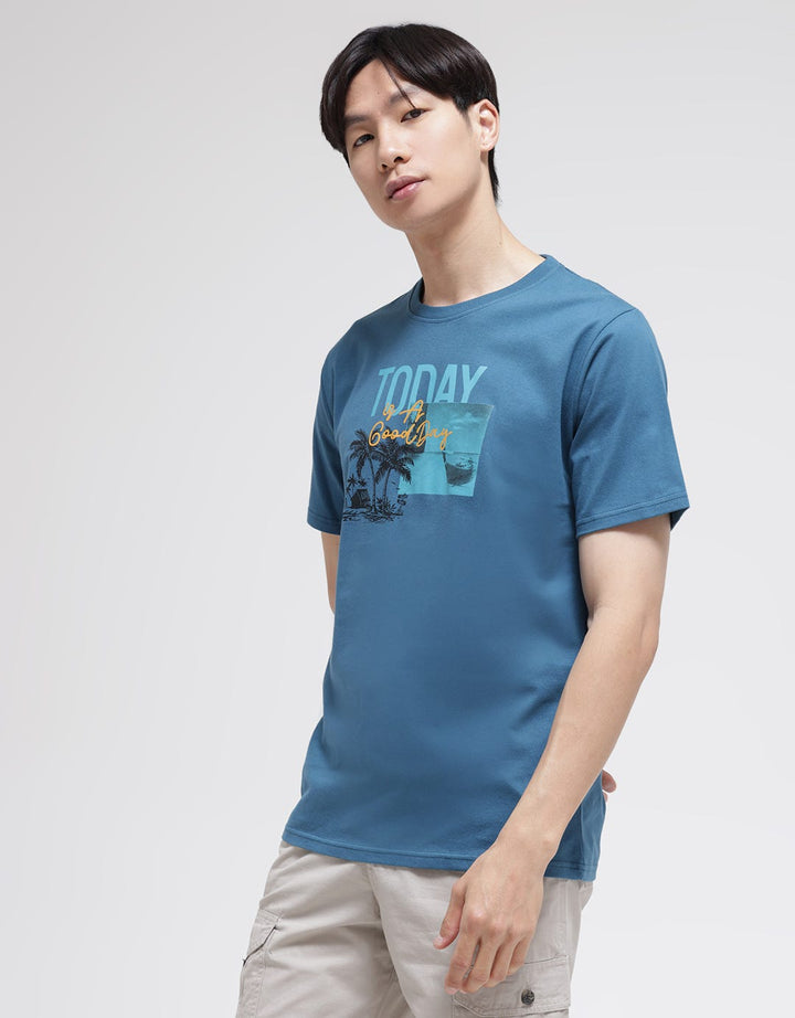 T Zone Good Day Print Kaos Pria