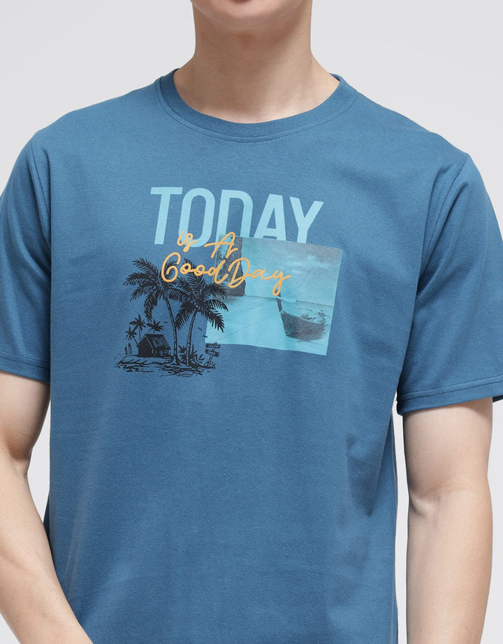 T Zone Good Day Print Kaos Pria