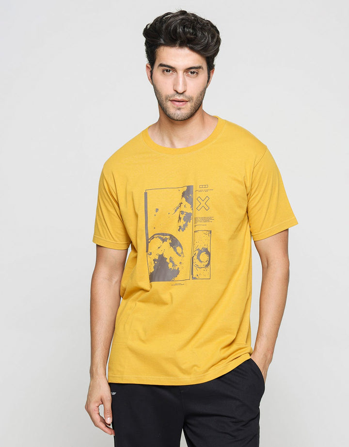 T Zone Big Size Short Sleeve T-Shirt Earth Print