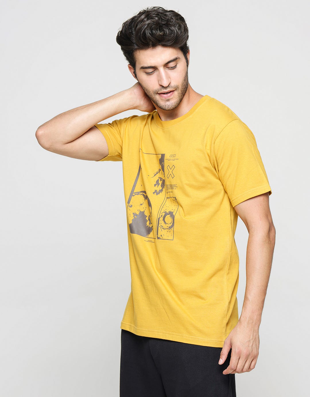 T Zone Big Size Short Sleeve T-Shirt Earth Print