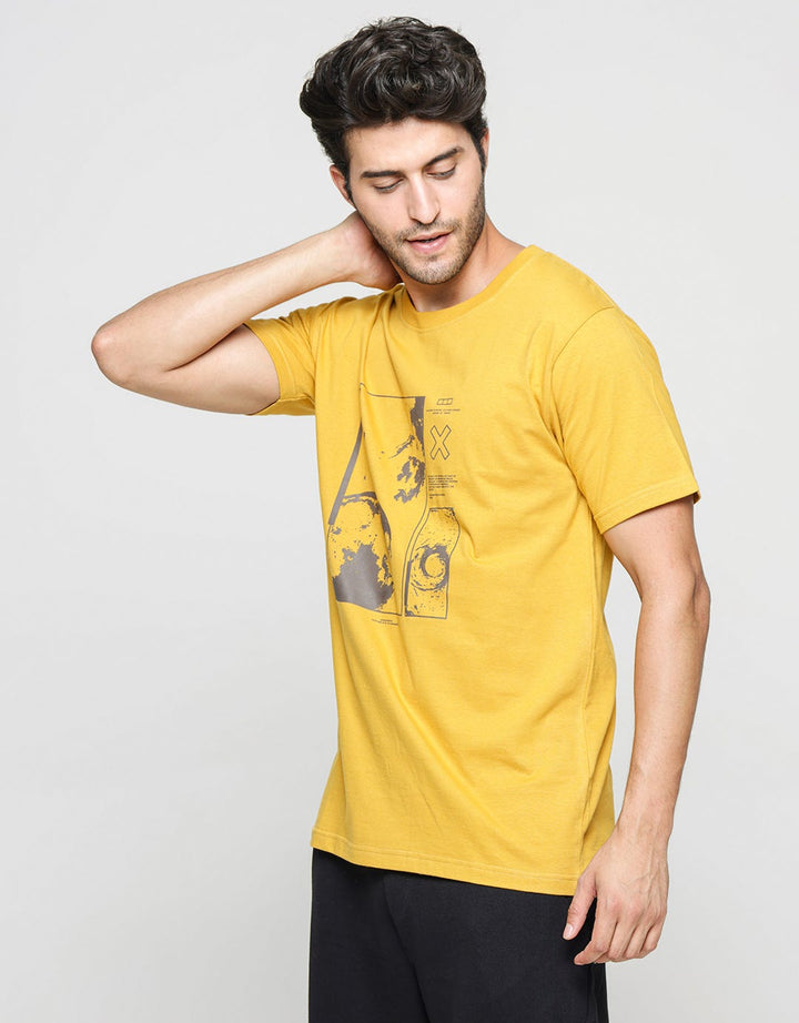 T Zone Big Size Short Sleeve T-Shirt Earth Print