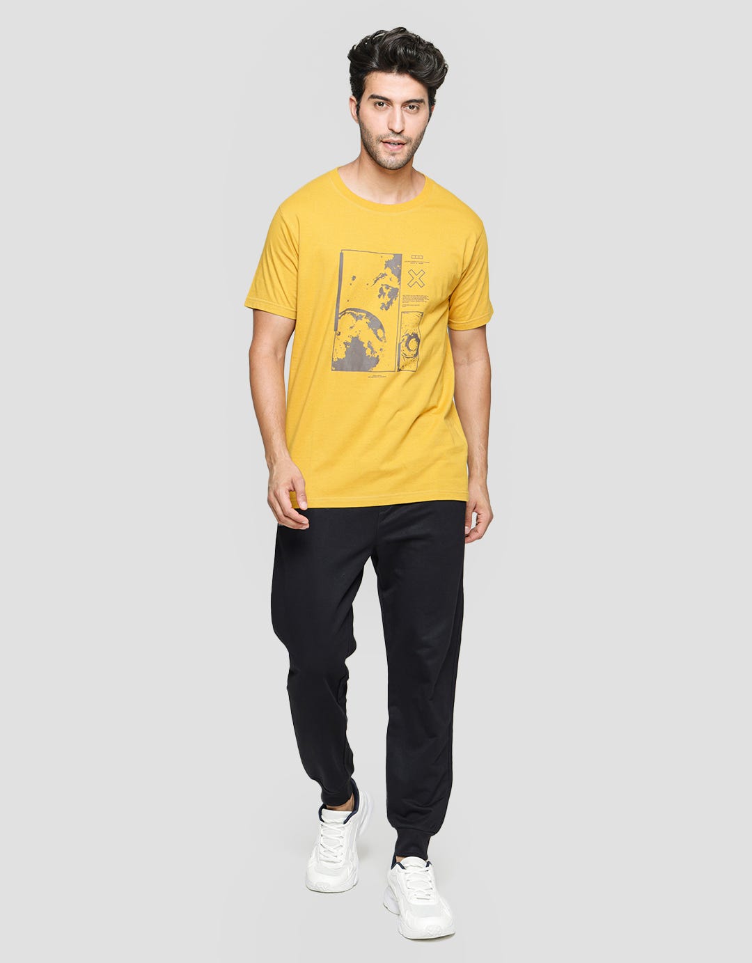 T Zone Big Size Short Sleeve T-Shirt Earth Print