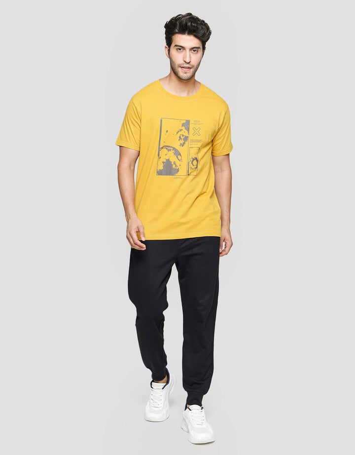 T Zone Big Size Short Sleeve T-Shirt Earth Print