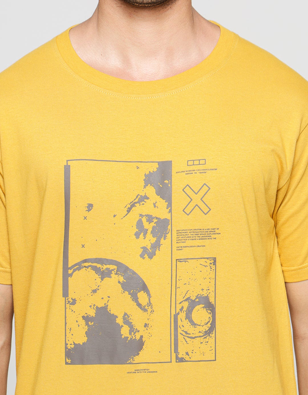 T Zone Big Size Short Sleeve T-Shirt Earth Print