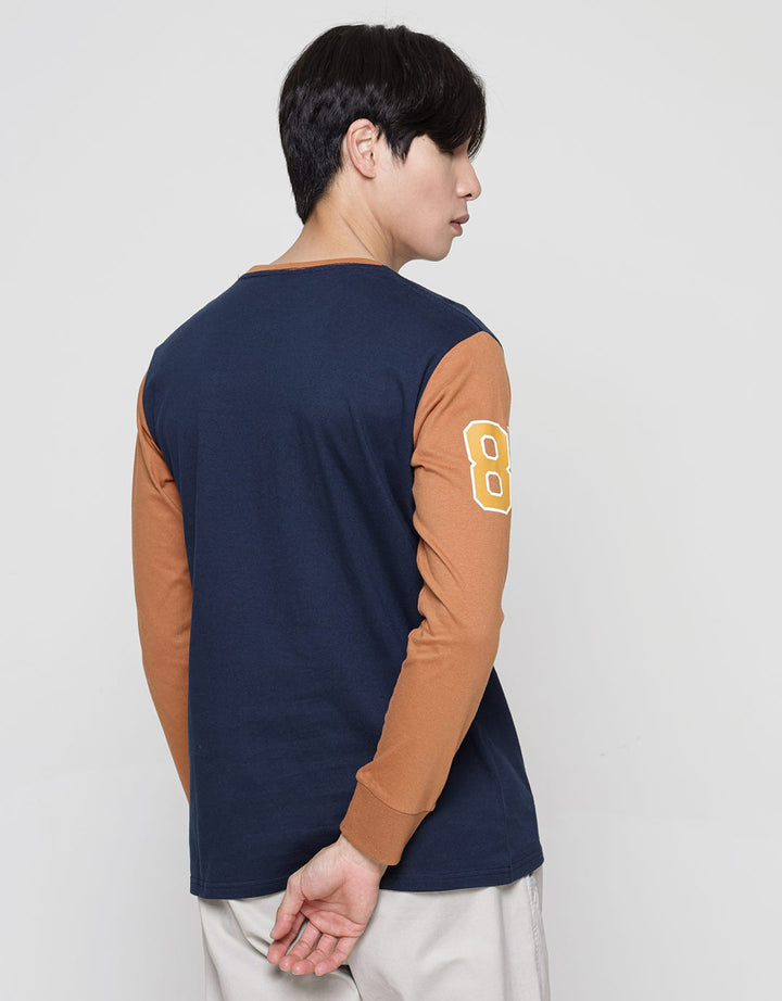 T Zone Long Sleeve T-Shirt Print Theme Varsity Icon - Contrast Sleeve