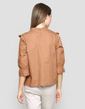 Connexion 7/8 Blouse Sleeve Ruffle Neck With Lace