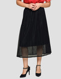 Connexion Maxi Skirt Long Flare Texture With Lining