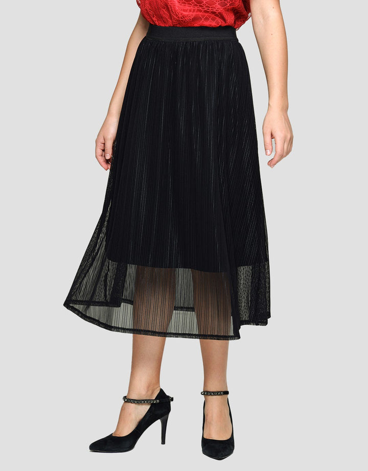 Connexion Maxi Skirt Long Flare Texture With Lining