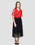 Connexion Maxi Skirt Long Flare Texture With Lining
