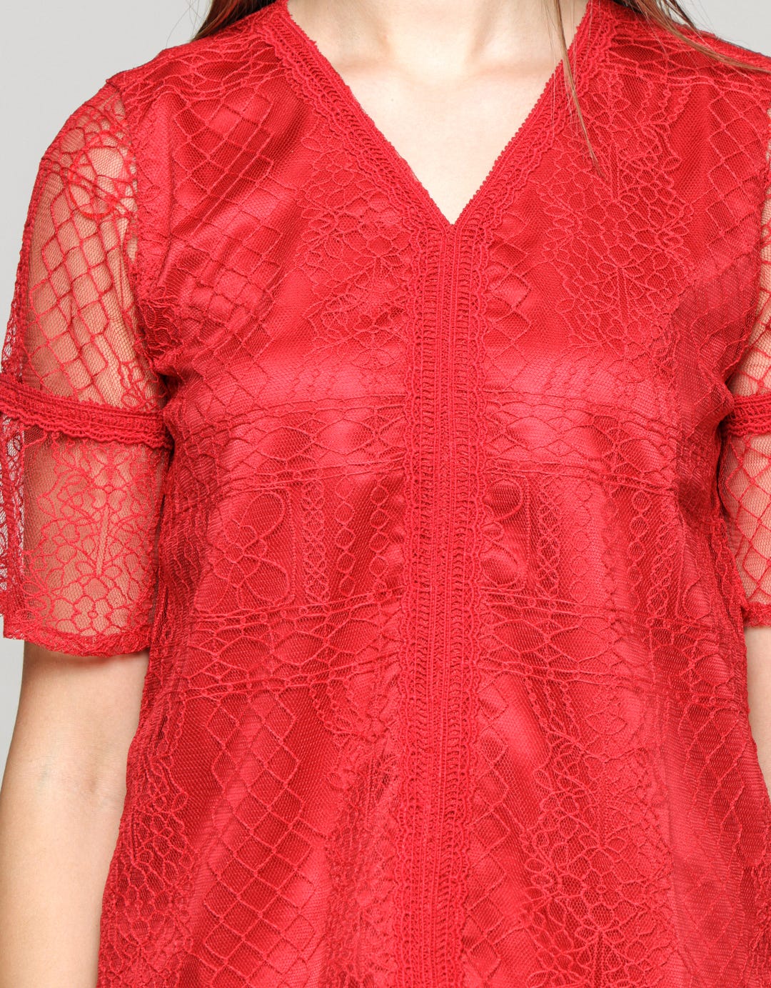 Connexion Lace Tulle Lining Blouse Wanita