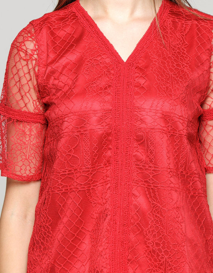 Connexion Lace Tulle Lining Blouse Wanita