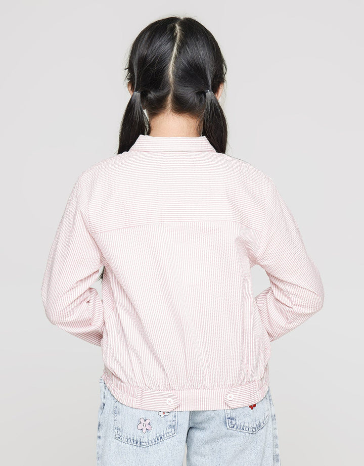 Nevada Long Sleeve Shirt Buttoned Down Stripes With Two Front Pockets