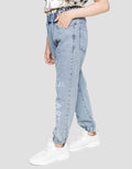 Nevada Denim Long Pants Jogger Destroy With Print Wording