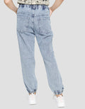 Nevada Denim Long Pants Jogger Destroy With Print Wording
