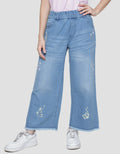 Nevada Embro Flower Girls Denim Pants