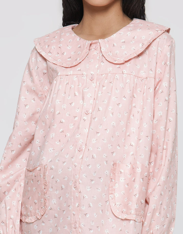 Nevada Flower Print With Collar Ruffle Blouse Anak Perempuan