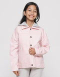 Nevada Twill Button Down With  Hoodie Jaket Anak Perempuan