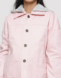 Nevada Twill Button Down With  Hoodie Jaket Anak Perempuan