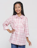 Nevada Checked Print Kemeja Anak Perempuan