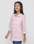 Nevada Checked Print Kemeja Anak Perempuan