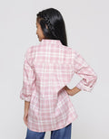 Nevada Checked Print Kemeja Anak Perempuan