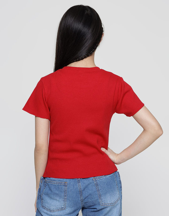 Nevada Short Sleeve T-Shirt Rib Knit With Embro Cat