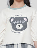 Nevada Bear Combination Checked Woven Midi Dress 3/4 Girls