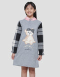 Nevada Bear Hoodie Midi Dress Anak Perempuan