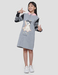Nevada Bear Hoodie Midi Dress Anak Perempuan