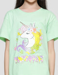 Nevada Print Unicorn Kaos Lengan Pendek Anak Perempuan