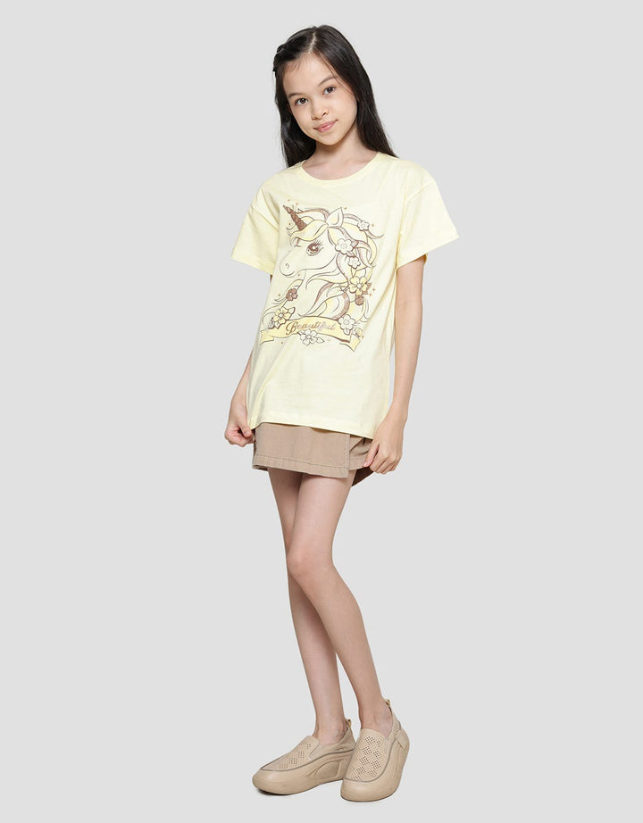 Nevada Print Unicorn Kaos Lengan Pendek Anak Perempuan