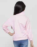 Little M Sweatshirt Kerah Resleting Kantong Aplikasi