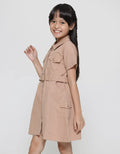 Little M Safari Belt Midi Dress for Girls