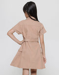 Little M Safari Belt Midi Dress for Girls