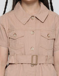 Little M Safari Belt Midi Dress for Girls