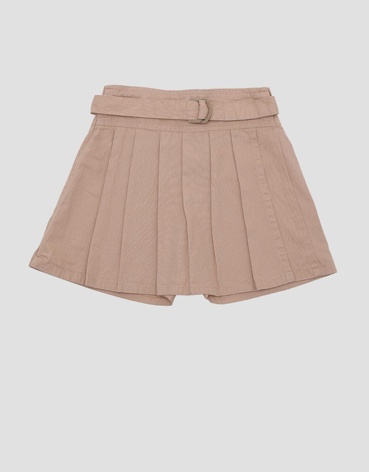 Little M Mini Skirt Skort Lipit Belt Anak Perempuan