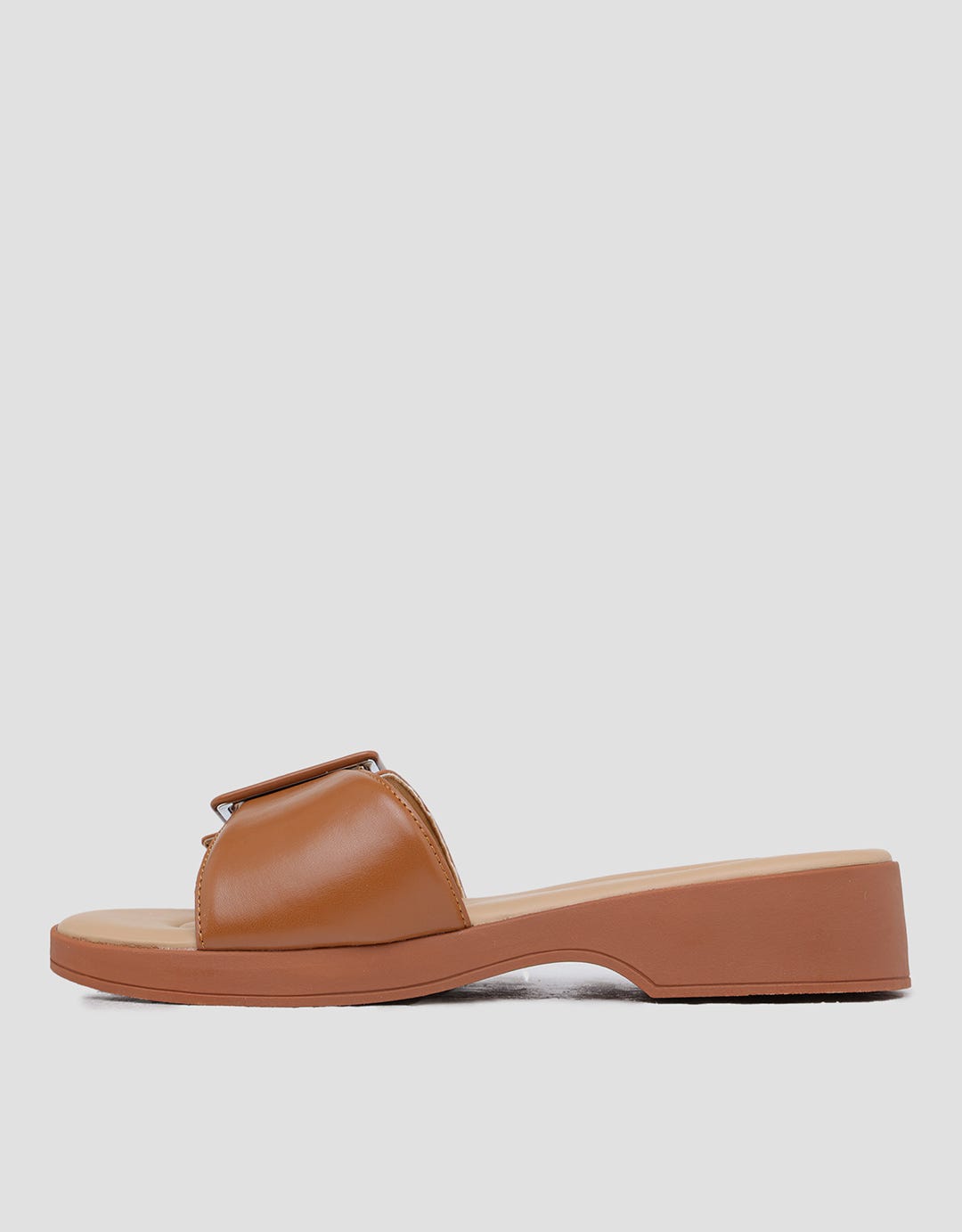 St. Yves Buckle Stitch Sandal Wedges Wanita