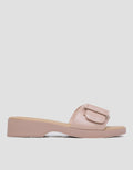 St. Yves Buckle Stitch Sandal Wedges Wanita