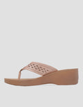 St. Yves Dotted Strap Sandal Wedges Wanita