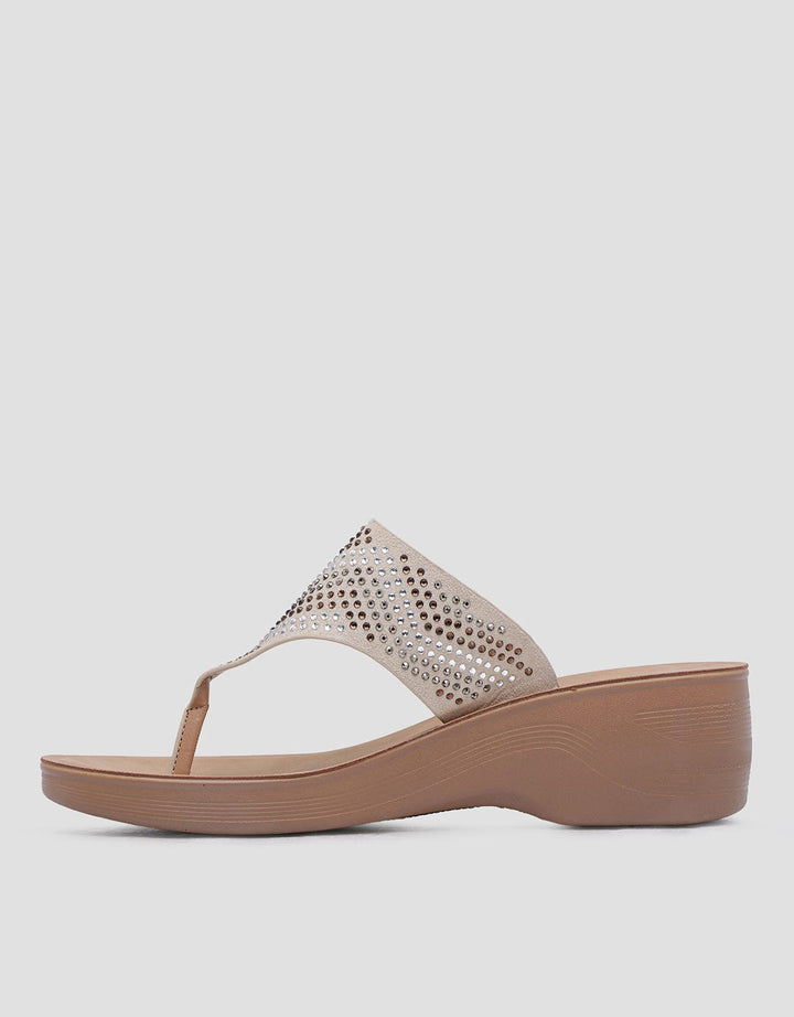 St. Yves Pearl Flip Flop Sandal Wedges Wanita