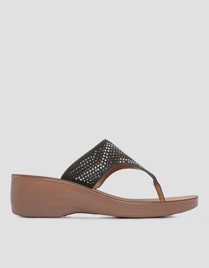 St. Yves Pearl Flip Flop Sandal Wedges Wanita