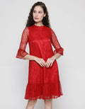 Connexion Ruffle Lace Maxi Dress Wanita