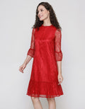 Connexion Ruffle Lace Maxi Dress Wanita