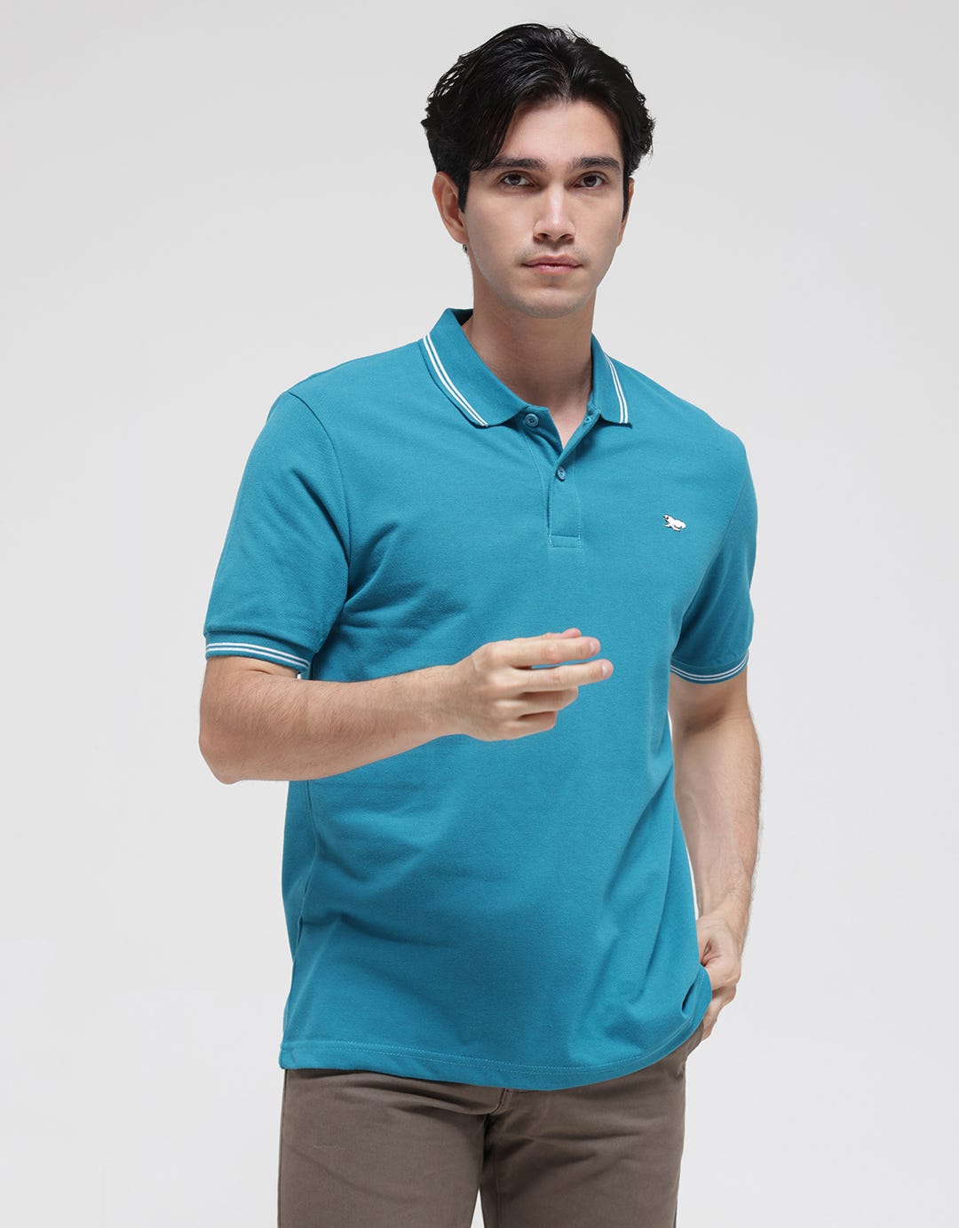 Walrus Two Stripe Detail Men's Polo Shirt