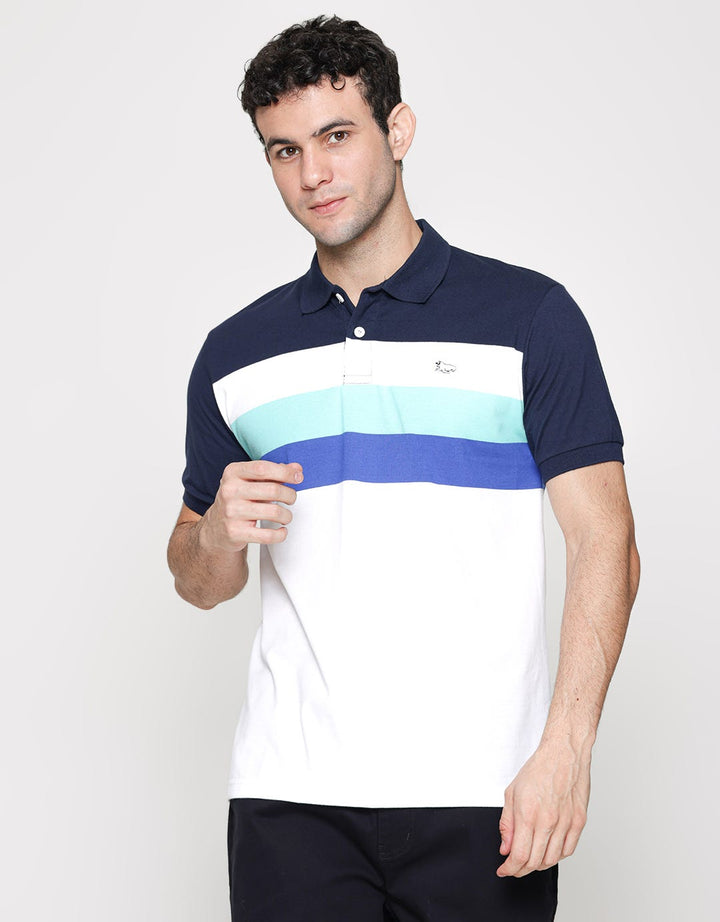 Walrus Stripe Block Polo Shirt Men