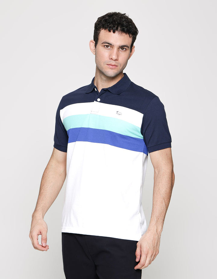 Walrus Stripe Block Polo Shirt Men
