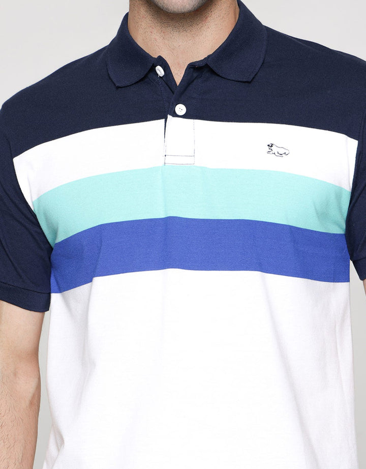 Walrus Stripe Block Polo Shirt Men